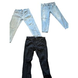Mens Jeans Bundle Levis 550 Gap Straight Falls Creek 40x32 40x34 Black Blue 3pck